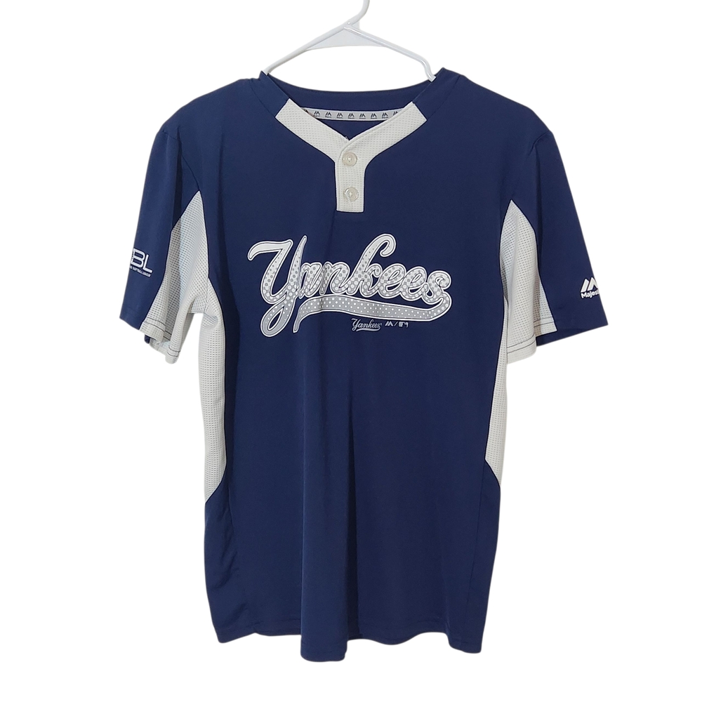 Majestic Yankees Navy Baseball Jersey Size Large Youth Boy's Yankees Jersey